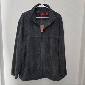 Haggar Ez's grey zip up fleece jacket size large NWT
